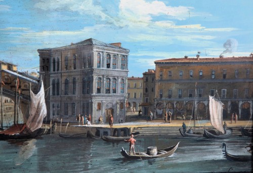 Paire de vues vénitiennes - Giacomo Guardi (1764-1835) - Tableaux et dessins Style Louis XVI